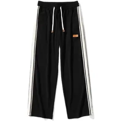 Men Black Corduroy Track Pants Spring Autumn Loose Fit