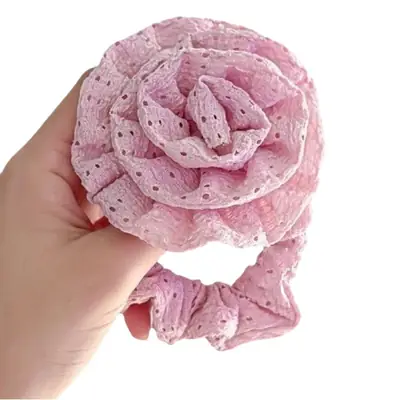 Red Rose Hair Ring for Women Autumn Winter New Year