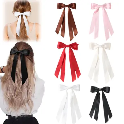 White Double-Bow Hairpin for Girls