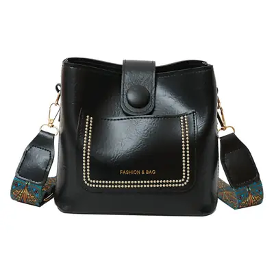 Women's Brown Textured Shoulder Bag with Embroidered Detail