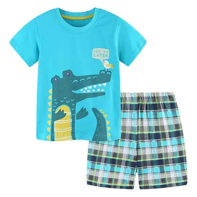 Kids Crocodile T-Shirt Blue Kids Sports Suit