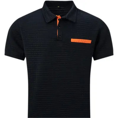 Men's Orange Jacquard Polo Shirt Summer 2024