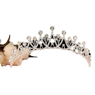 Baroque Crown Bridal Headdress Gold Plated Sparkling