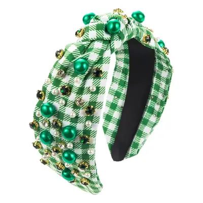 Green Rhinestone Hairband for Women Retro Classic