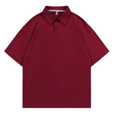 Pure Cotton Polo Shirt Light Blue Unisex Loose Fit