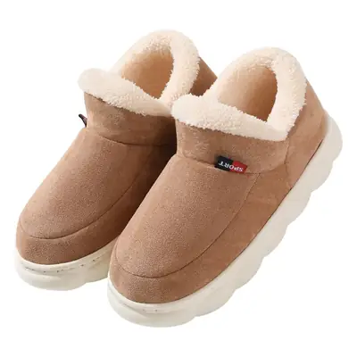 Women's Fleece Lined Winter Slippers Brown Soft Sole