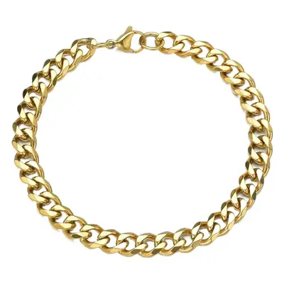Men's Gold Chain Wristwatch with Calendar & Quartz Movement