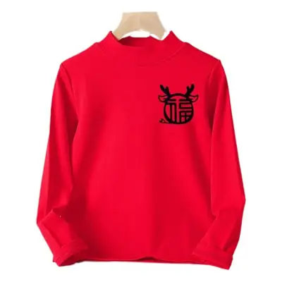 Red Long Sleeve T-Shirt for Boys Winter New Year