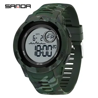 Sanda Camouflage Digital Watch for Men 10:10