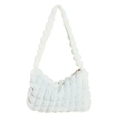 White Pleated Shoulder Bag for Women 2026