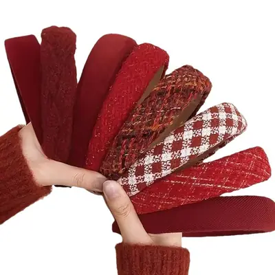 Red New Year Skull Top Hairpin Headband for Women