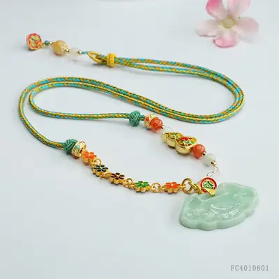 Guan Yu Jade Pendant Safety Lock Hanging Ornament