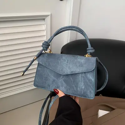 Grey Suede Shoulder Crossbody Bag for Women