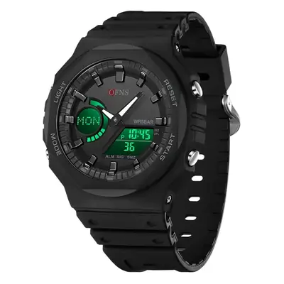 Men Dual Display Waterproof Sports Watch Black