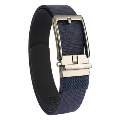 Men's Green Nylon Belt with Silver Buckle