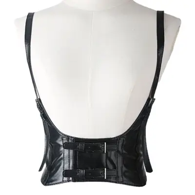 Black Leather Waist Belt for Women Street Shooting Style