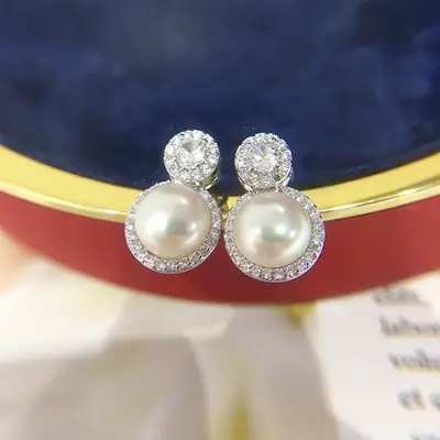 Princess Pearl Earrings 18K Gold S925 Sterling Silver