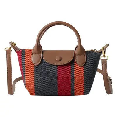 Women's Striped Handbag Black White 2024 Spring