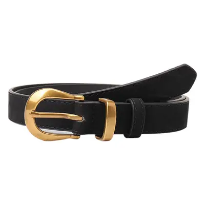Vintage Grey Anti-velvet Belt with Gold Buckle