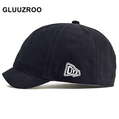 Men's Navy Blue Japanese Retro Cap with 3cm Short Brim