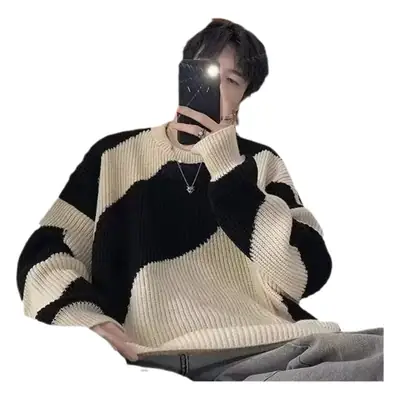 Men's Blue & Cream Pullover Sweater Lazy Style Ins