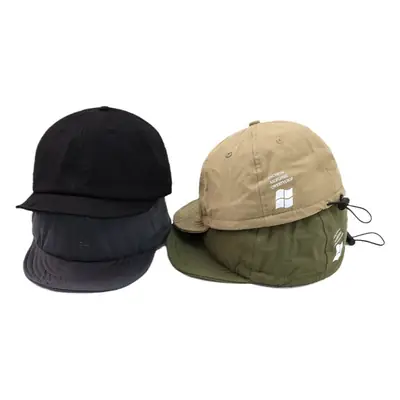 Japanese Style Drawstring Cap Black Wash Men Women