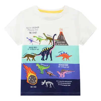 European American Boys T-shirt Dinosaur Print Cotton Summer