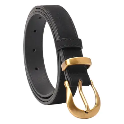 Women's Brown Leather Belt with Gold Plated Clasp