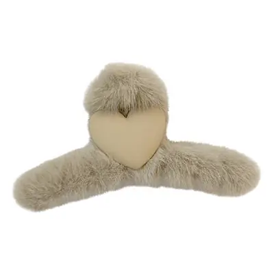 Plush Green Heart Hair Clip for Girls Large Size