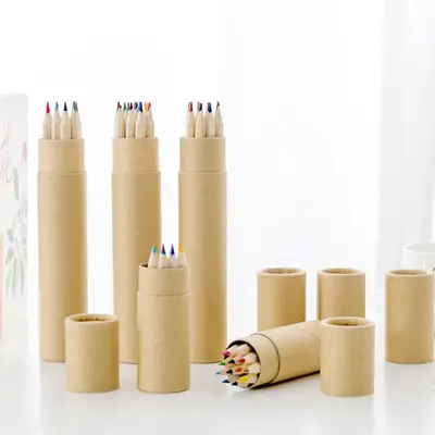 Log barrel color pencil school supplies primary school prize painting LOGO children's small gifts wholesale color lead