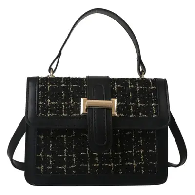 Women Houndstooth Shoulder Bag White 2024