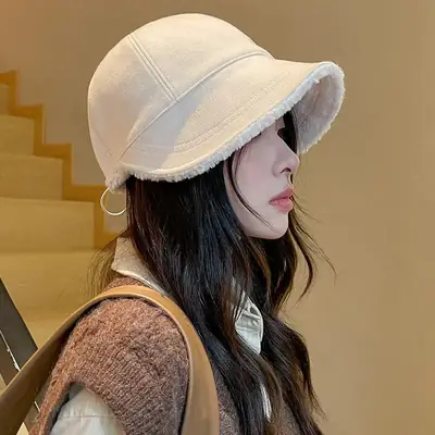 Women's Black Fleece Lined Baseball Cap for Winter Use