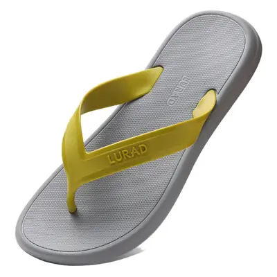 Summer Korean Style Flip Flops Men Yellow Grey Plus Size
