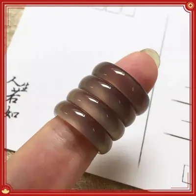 Grey Chalcedony Finger Ring for Men Women