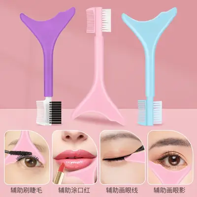 Cross-border Silicone Eyeliner & Eyelash Brush Set