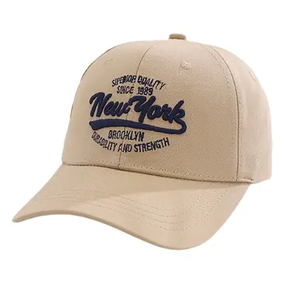 Women Korean Embroidered Beige Baseball Cap