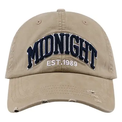 Mooning Print Cotton Cap Black
