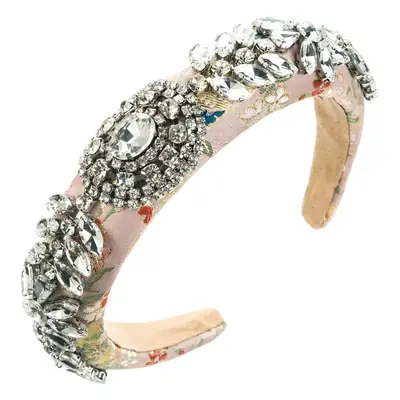 Full Diamond Sponge Headband with Elegant Embroidery
