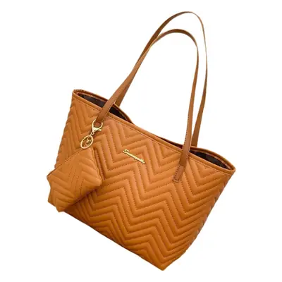 2-Piece Water Ripple Embroidered Tote Bag Women's Shoulder Bag