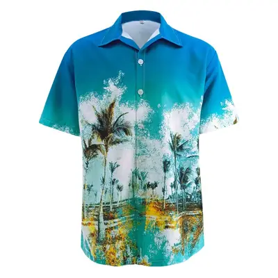 Men Palm Leaf Print Shirt Small Batch 2025