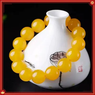 Yellow Agate Bracelet for Men Women Wealth Attracting