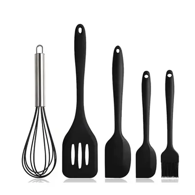 Silicone baking 5-piece silicone spatula scraper oil brush egg beater kitchenware 5 pieces suit baking tools suit