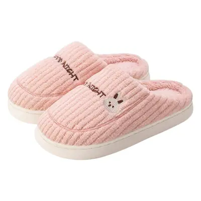 Winter Cotton Slippers for Women Pink Gray Non-Slip