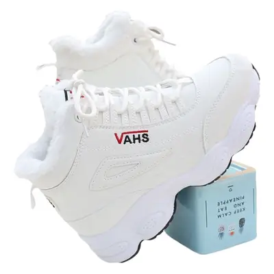 Women's Pink Fleece-Lined Winter Sneakers High-Top