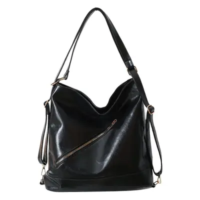 Women Large Capacity Black Tote Bag with Chain Strap