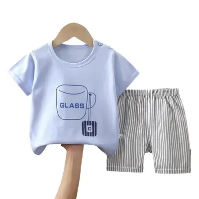 Cotton Cat Sunglasses T-Shirt Shorts Set Yellow