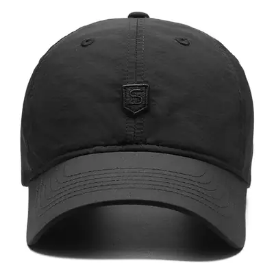 Men's Navy Blue Nylon Baseball Cap with Shield Logo