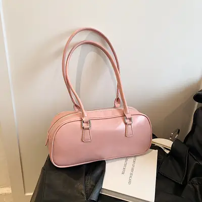 Women's Spring Large Boston Shoulder Bag Beige 2024