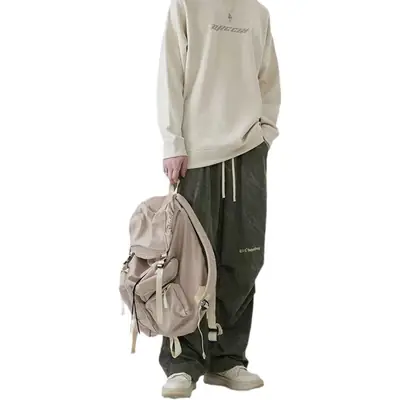 Men's Corduroy Ankle-Tied Pants Spring Autumn Heavy Functional Umbrella Pants