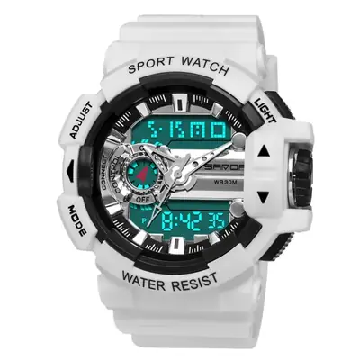 Sanda Black Dual Display Waterproof Watch for Men